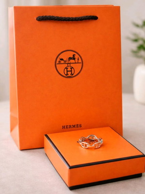 Chain Link Ring ασημί, σαν καινούργιο, μέγεθος US 9, πλήρες σετ