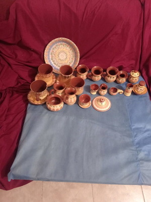 Lot of old ethnic clay items handmade, about 20 pieces