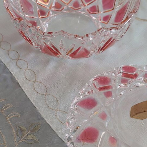 Vintage glass fondue pot like new, 12 cm height, 16 diameter