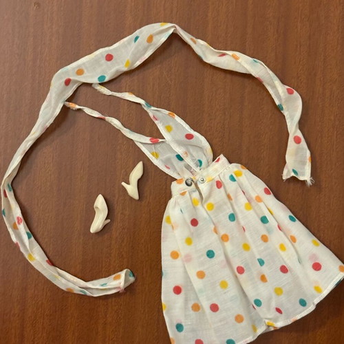 BIBI-BO Polka Dot Dress with Ribbon and White Shoes Used