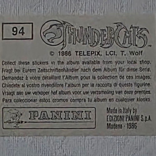 1986 Panini Thundercats Sticker #94