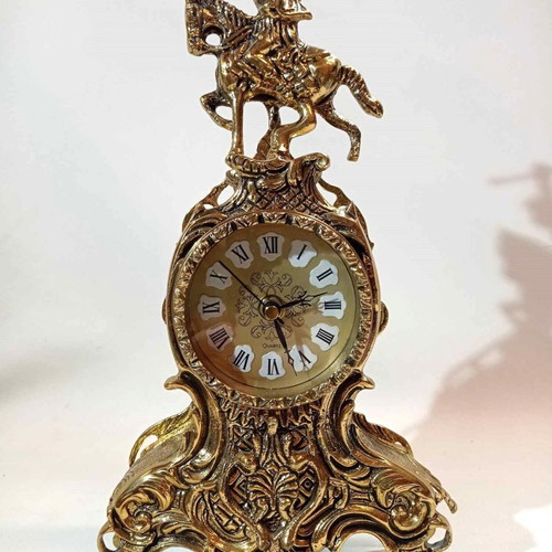 Large brass ornate Quartz clock used