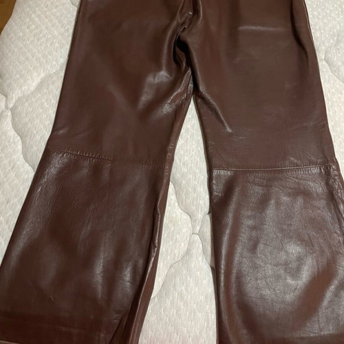 Brown leather women's pants Anna Paola like new, size XL-52