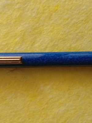 Must de Cartier Trinity ballpoint pen new, blue marble lacquer