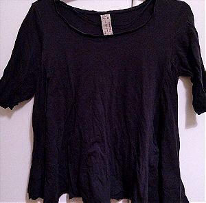 Zara medium ασσυμετρη μπλουζα γκρι σκούρο