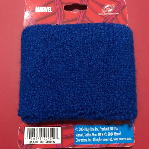 Spider-Man blue sport sweat wrist band Marvel Comics new