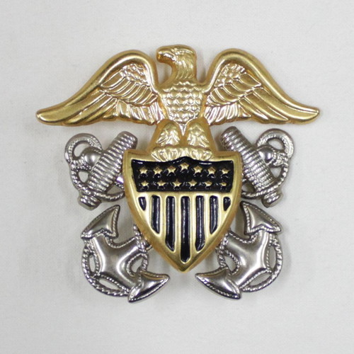 American Navy Metal Officer Cap Badge like new