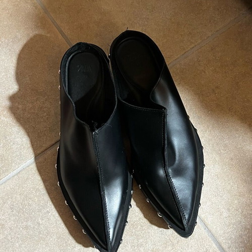 Zara leather mules like new, black size 39