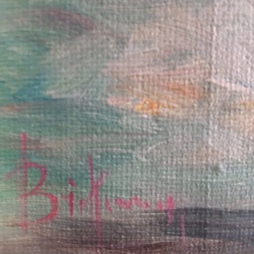 Brikman painting used, oil on wood with frame