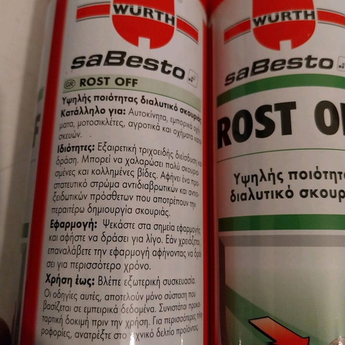 Wurth Rost Off rust remover spray set of 2, new 400ml