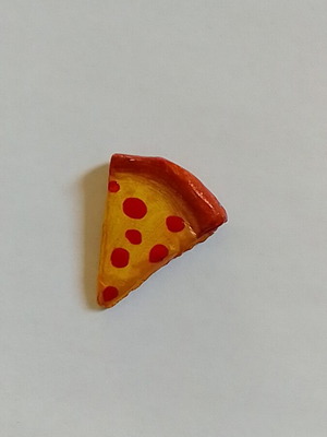 Handmade pizza magnet from clay