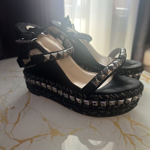 Louboutin sandals used, women's platform black size 37