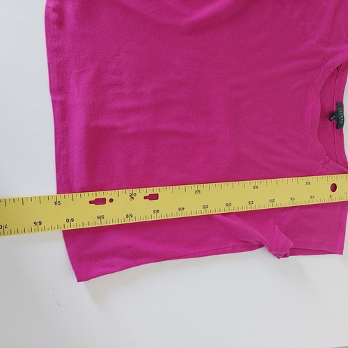 Lauren Ralph Lauren fuchsia cotton short-sleeve blouse XL like new