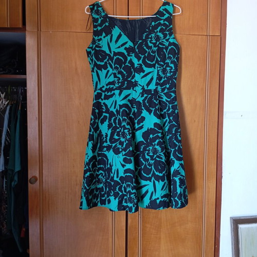 Dress like new, cotton, green floral pattern