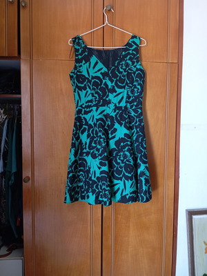 Dress like new, cotton, green floral pattern