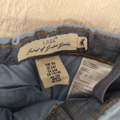 H&M fabric pants like new, size 3-4, blue