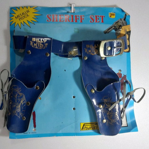 Vintage carnival pistol holsters PitsarisTOYS like new, 1970s