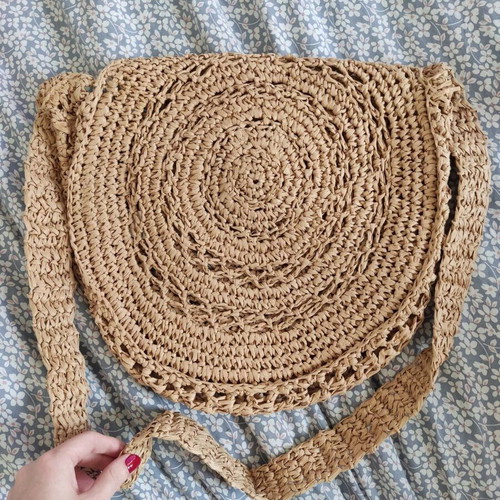 Pull & Bear crossbody bag summer raffia boho ethnic hippy like new