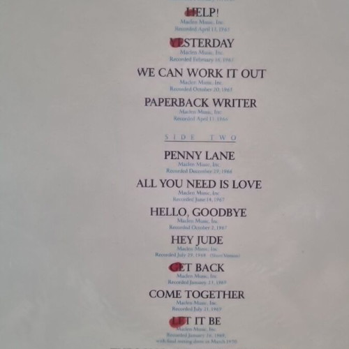 The Beatles vinyl used