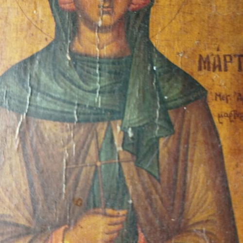 Wooden icon of Saint Theodora like new, 19.5 x 14.5 cm