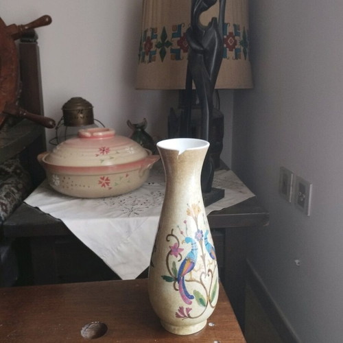 Ceramic vase 26 cm used, hand-painted by Keramikos Athens
