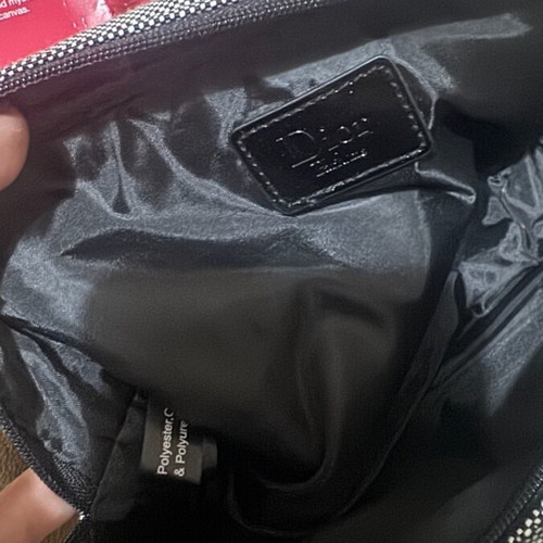 Dior fabric toiletry bag used, black and grey