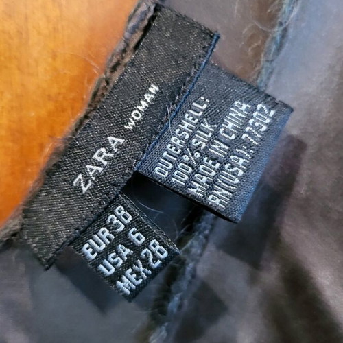 ZARA Silk Dress Like New, Grey-Khaki