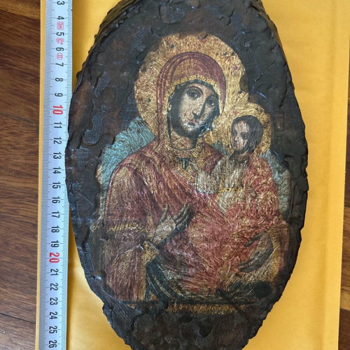 Palaiomeni icon of Panagia waxed on wood like new