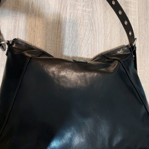 H&M shoulder bag black medium size shiny leatherette like new