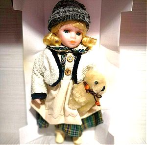 Πανέμορφη Vintage πορσελάνινη κούκλα 30εκ στο κουτί της
