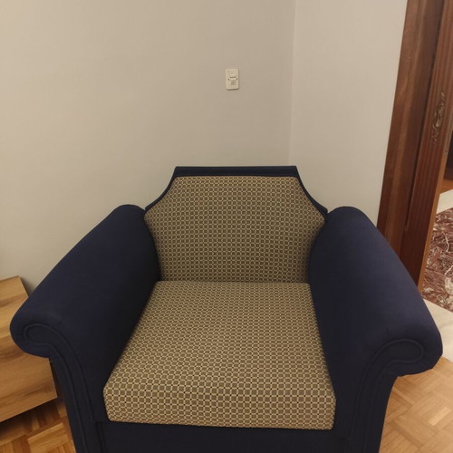 Living room set like new with sofa bed, loveseat with storage, and armchair
