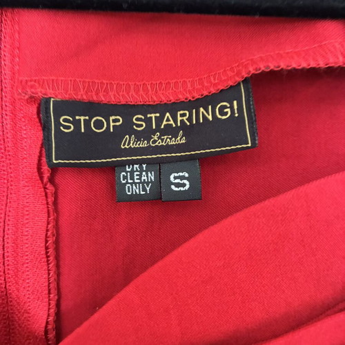 Stop Staring! Vintage Style 50s Wiggle Dress Red Vixen Pinup Rockabilly XS