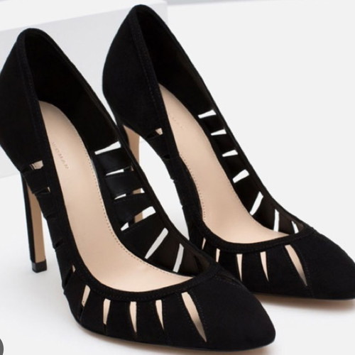 Zara high heels like new, black suede, size 38