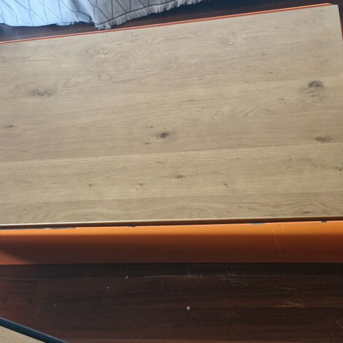 Coffee tables used, black and orange, solid sheet metal, 1.40x0.79x0.31m
