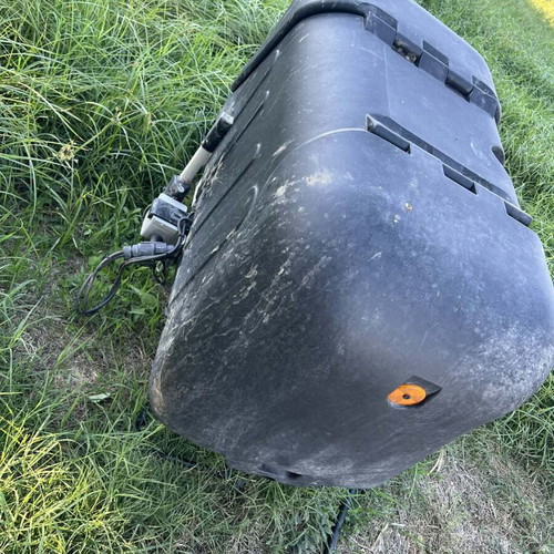 TowBox dog transport box used with minor lock defect