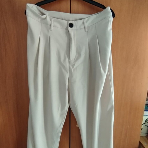 Pleated pants like new, ivory, sizes L - XL