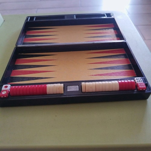 Backgammon travel vintage used, Epoch Book Game Series 1977