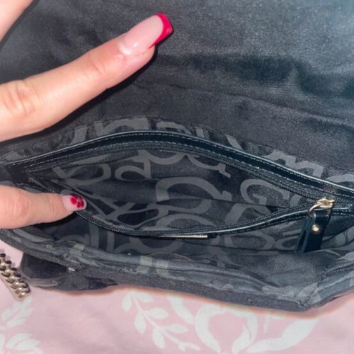Roccobarocco crossbody bag like new, black velvet