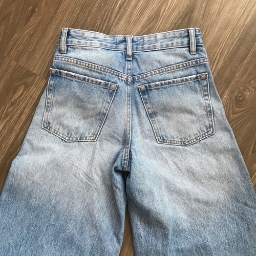 Zara Super Wide Leg Jeans Size XS Like New, 100% Cotton, Blue