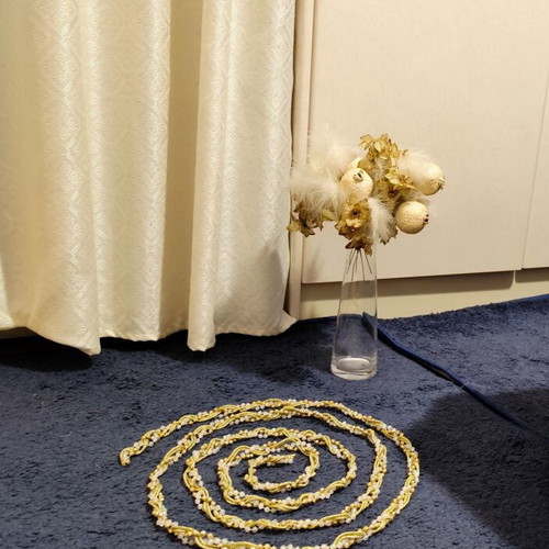 Garland with decorative flowers like new
