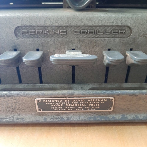Perkins Brailler typewriter used for braille embossed characters