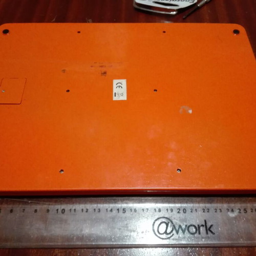 Giant calculator used, orange, A4 size