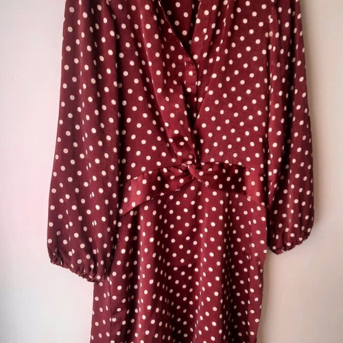 Polka Dot Mini Dress Zara used, red, size M