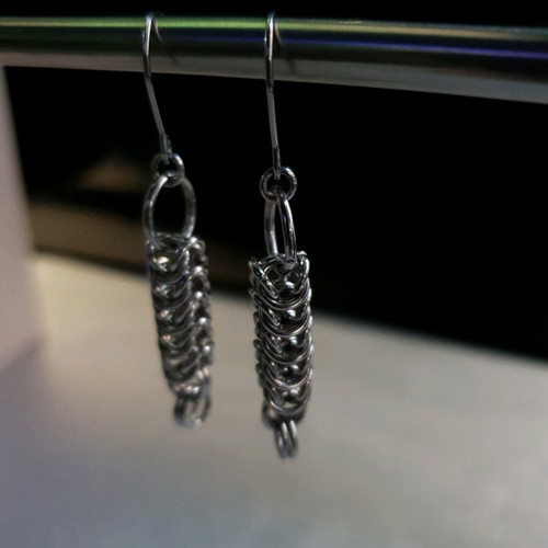 Stainless Steel Chainmail Earrings like new, handmade