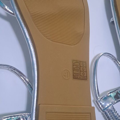 Silver sandals size 41, slip-on