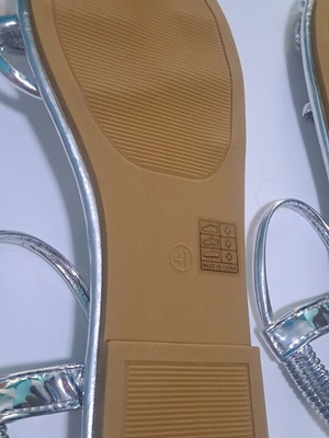 Silver sandals size 41, slip-on