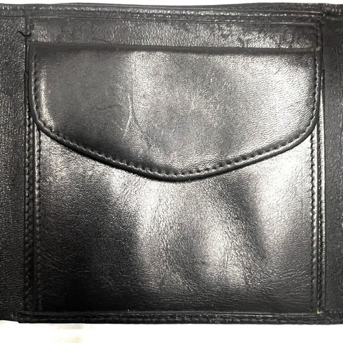 Christian Dior vintage mini leather flap wallet used, black