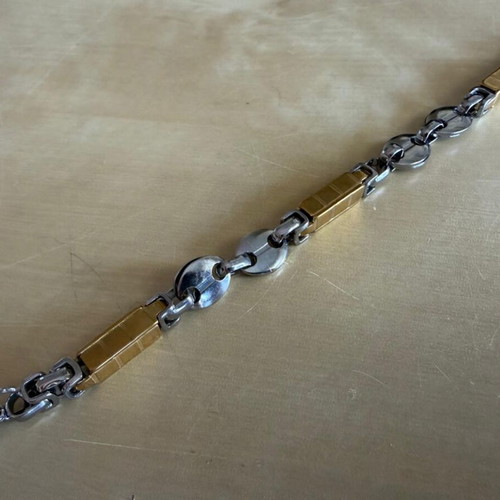 Gold and silver stainless steel bracelet