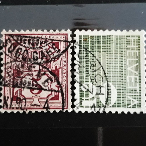 Γραμματόσημα Ελβετίας 1882 & 1970, Numeral, σαν καινούργια