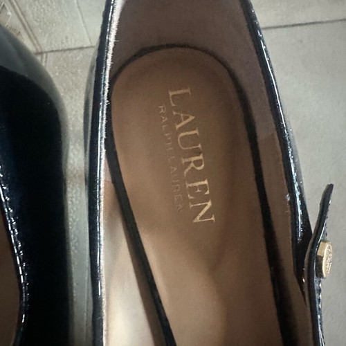 Ralph Lauren Mary Jane patent leather pumps like new, 10cm heel, black